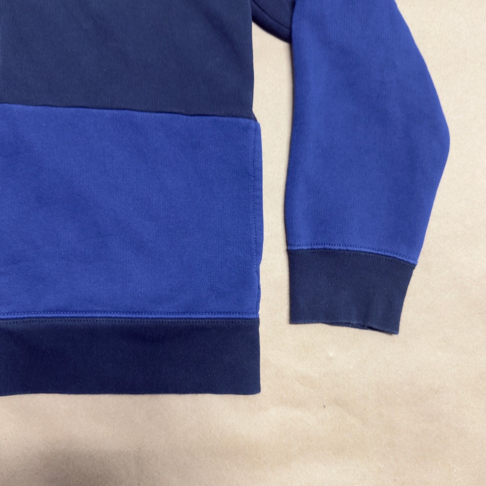 Polo Ralph Lauren Kids Boys L 14-16 Colorblock Full Zip Hoodie White Navy Blue - Picture 2 of 12